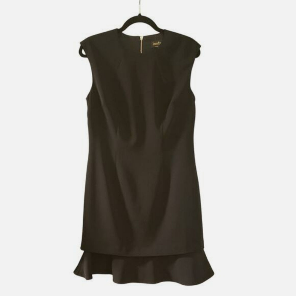 Laundry by Shelli Segal Black Shift Dress Lined with‎ bottom ruffle Size 8